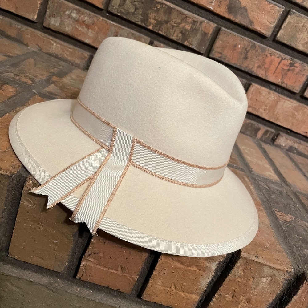 Classy cream fedora hat